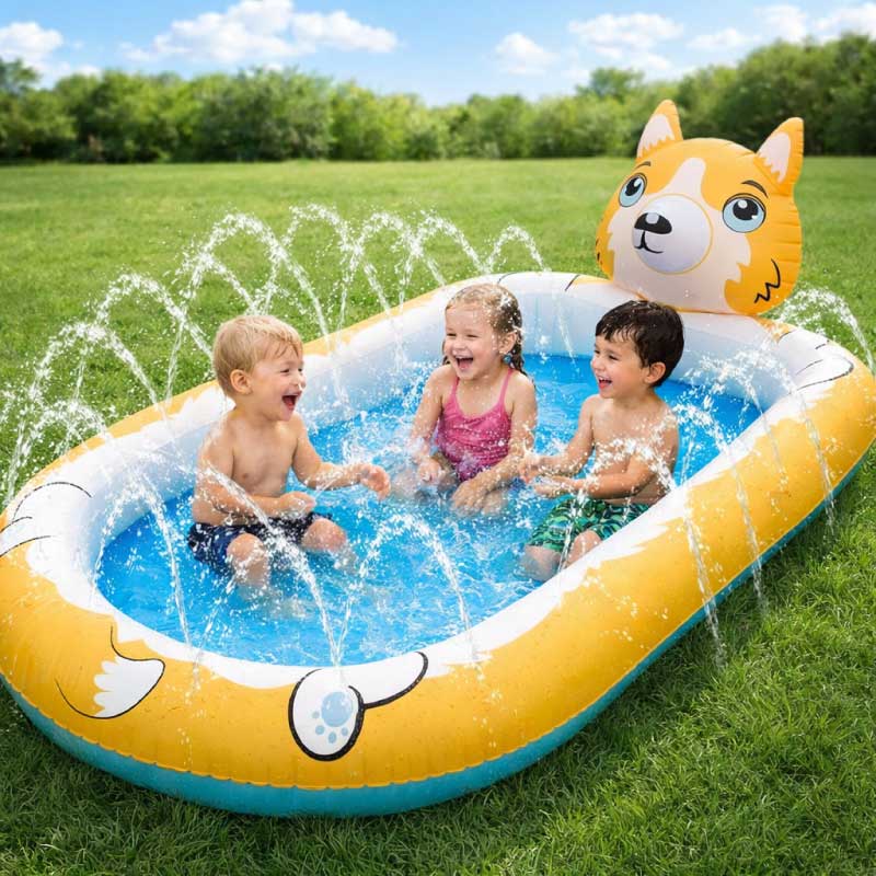 【在庫処分】噴水プール 子供用 水遊び 噴水マット プレイマット ビニールプール ウォーター 親子遊び 庭遊び 子供の水遊びプール 約170cm おもちゃ 夏 キッズ | 
