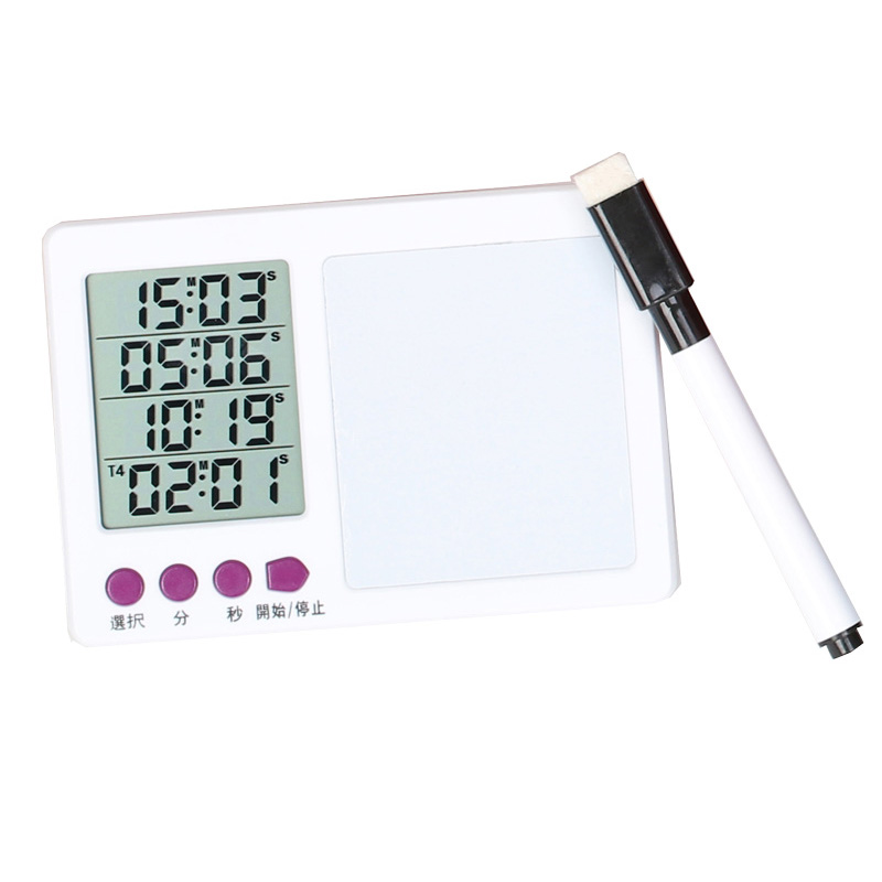 【在庫処分】真空マジック タイマー ホワイトボード付き キッチンタイマー 調理 クッキング ４つ同時 単４電池２本 マグネット 磁石 メッセージボード | 