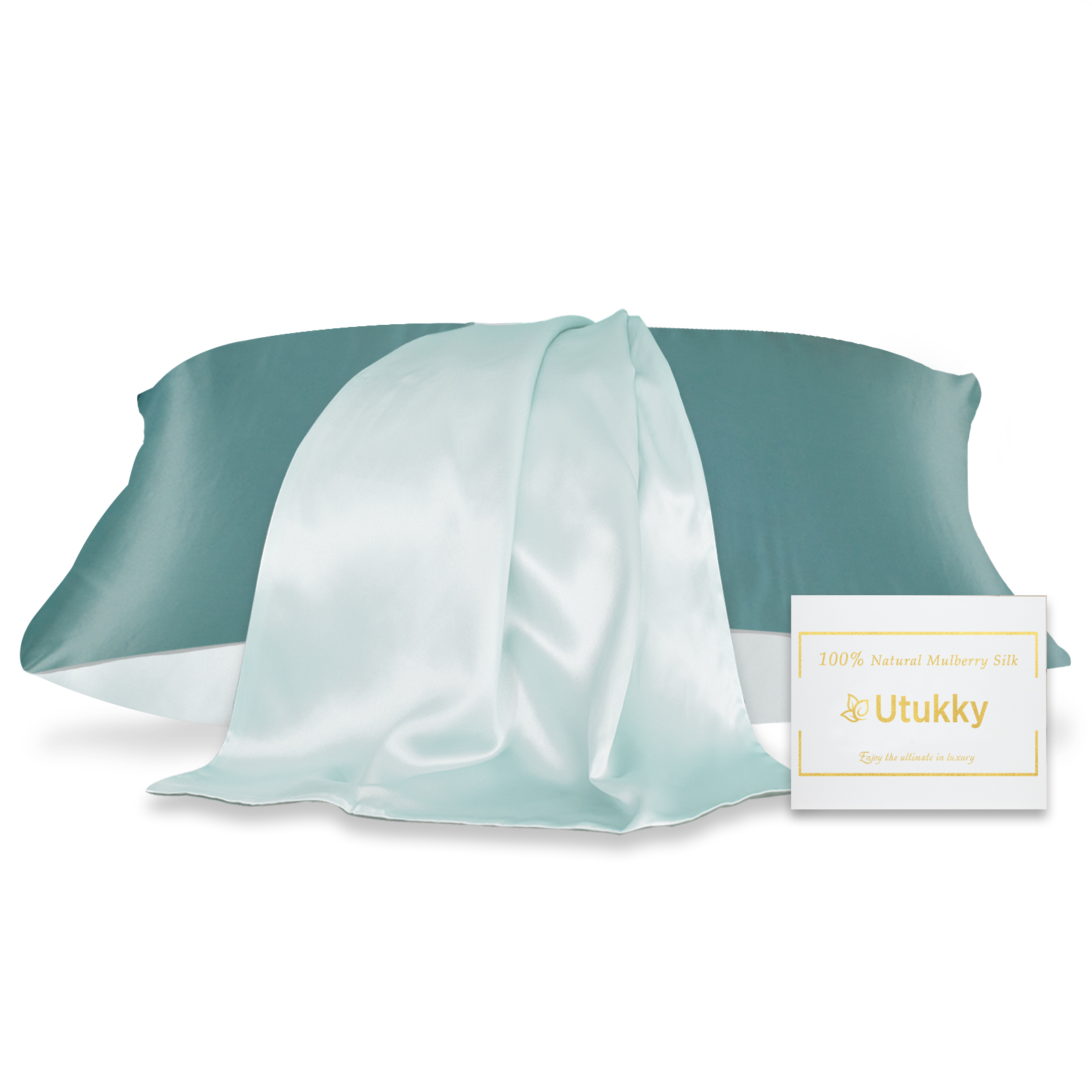 Utukky 枕カバー シルク 100% シルク枕カバー 冷感 43×63cm 両面両色 バイカラー...