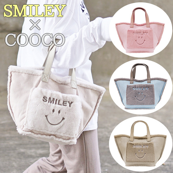 トートバッグ ミニ フェイクムートン SMILEY コラボ (190-17) レディース トート BAG COOCO クーコ : 2479 :  tokiオンラインショッピング - 通販 - Yahoo!ショッピング