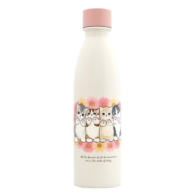 炭酸飲料対応ボトル 530ml 炭酸水380ml mofusand もふさんど 猫イラスト (210-45) ステンレス製携帯まほうびん 真空二重構造 保冷 保温 | ブランド登録なし | 01