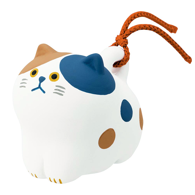 DECOLE にゃん福土鈴 猫鈴（230-26）可愛い ミケ クロ トラ ブチ