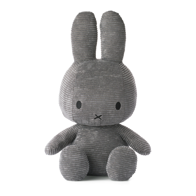 ミッフィーコーデュロイ ぬいぐるみ 50cm (240-11) 大き目 可愛い おしゃれ ライトピンク ダークグレー ホワイト Miffy Corduroy BONTON TOYSの画像