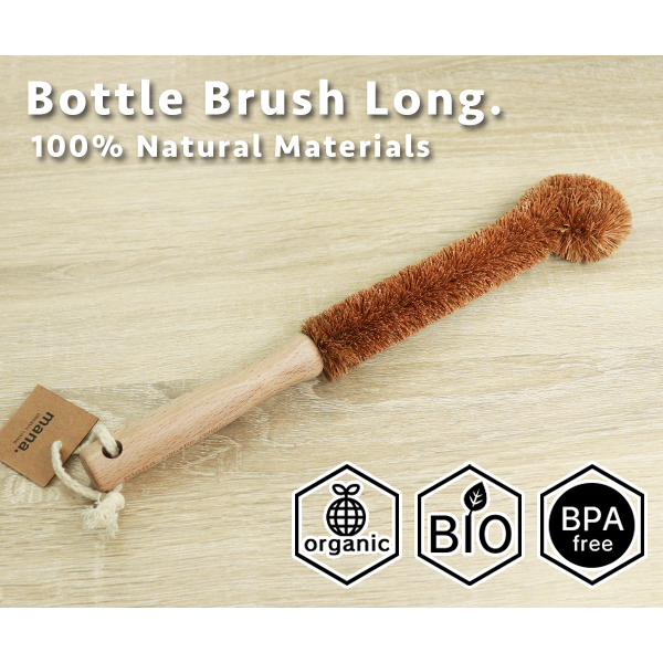 mana.のボトルブラシロングは100%自然素材でBPAを含みません。