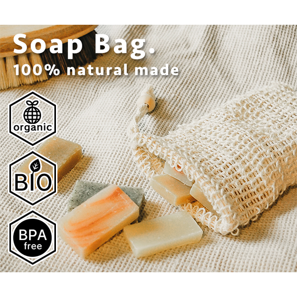 ソープバッグ Soapbag (210-66) 石鹸袋 石鹸入れ 固形石鹸用 100%自然素材 コットン サイザル麻 mana. マナ : 2643  : tokiオンラインショッピング - 通販 - Yahoo!ショッピング