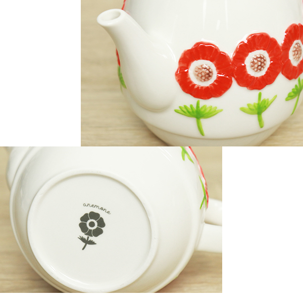ティーポット 陶器 おしゃれ かわいい 北欧 フラワー 花柄 500ml