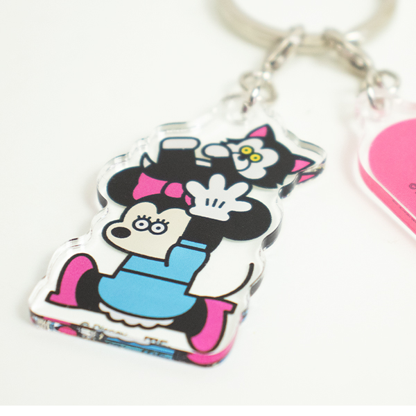 キーホルダー 2連 可愛い ディズニー 鍵 (230-28) 日本製 おしゃれ