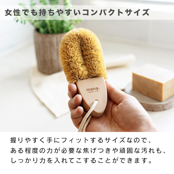 ココヤシたわし（220-82）キッチンブラシ 持ち手付き ココナッツ
