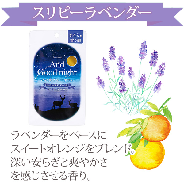 安眠 枕用サシェ 香り袋 いい夢ピローサシェ (180-101) 天然香料 精油 