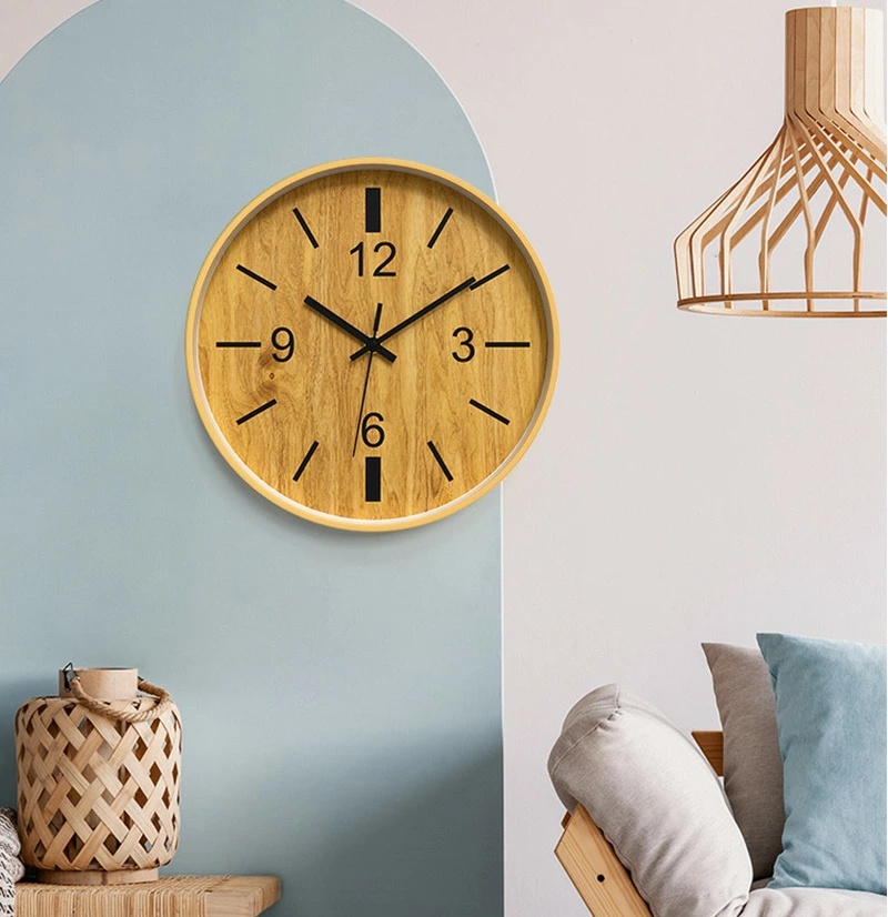 知育時計 壁掛け時計 静音 こども 知育 時計 木目調 見やすい クロック
