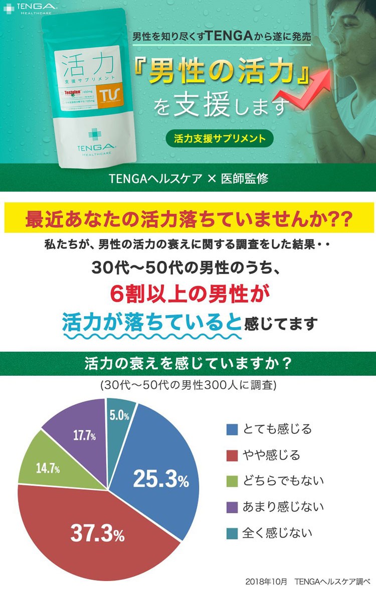 男性の妊活 活力支援サプリメント 日本産酵素分解マカ TENGAヘルスケア マカ