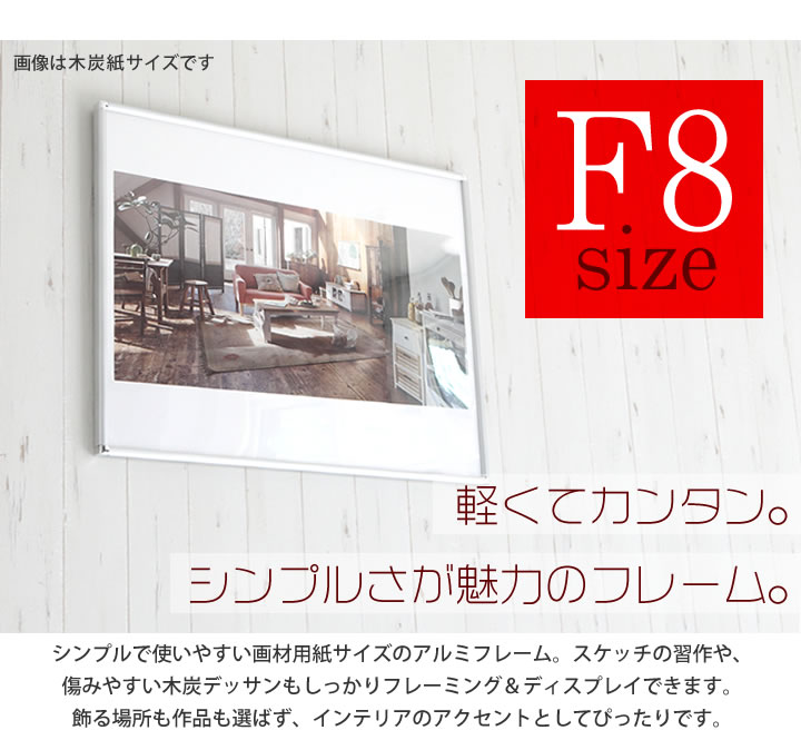 F8 380×455mm 額縁 ポスターフレーム パネル ひねって開く、フロント