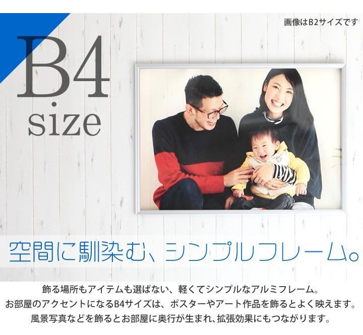 B4サイズ 257×364mm 額縁 ポスターフレーム パネル 高級かつ重厚感の