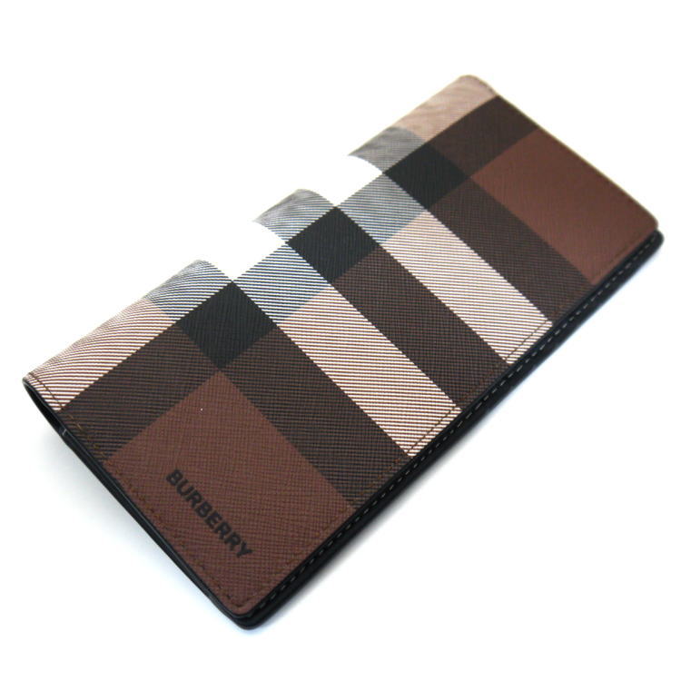 バーバリー BURBERRY ジャイアント チェック 8052803 ロングウォレット 二つ折り 長財布 PVC ダークバーチブラウン ブラウン BURBERRY（バーバリー） 長財布 ファスナー小銭入れ付き メンズ
