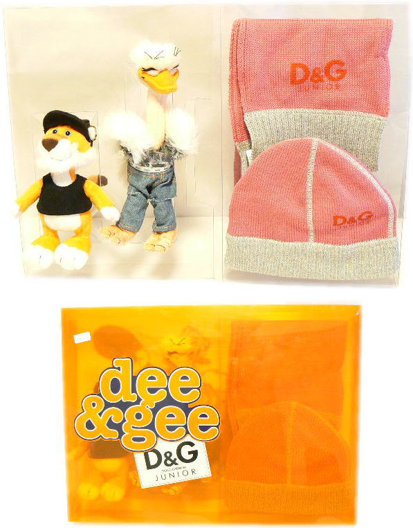 D&G(ディーアンドジー） ニット帽＆マフラー＆ぬいぐるみx2 キッズ 