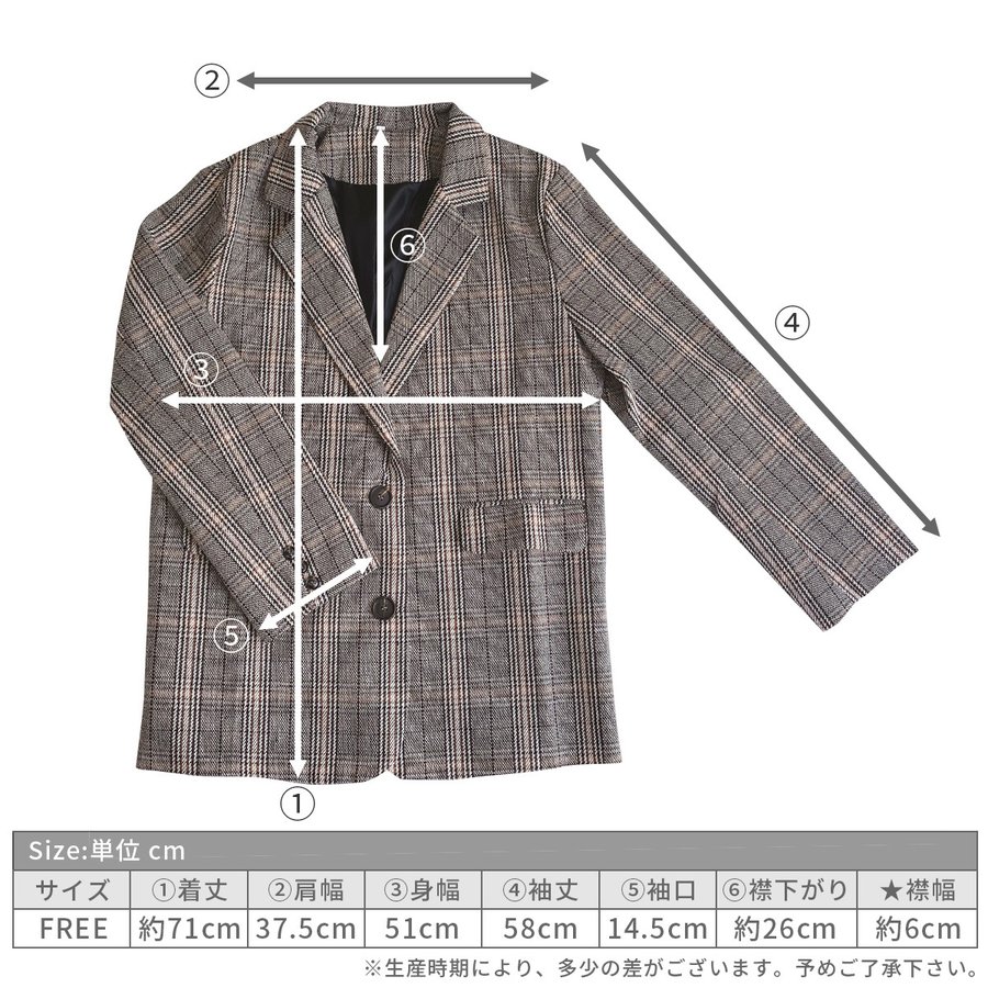 ジャケット テーラードジャケット グレンチェック レディース