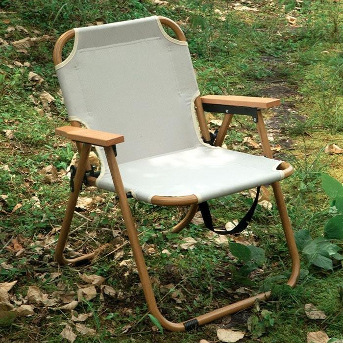 折畳み椅子 アウトドアチェア キャンプ 軽量 おしゃれ 釣り 運動会 コンパクト 木目 持ち運び 室内 背もたれ 肘掛け バーベキュー  :RE-2204:TOKOHANA 通販 