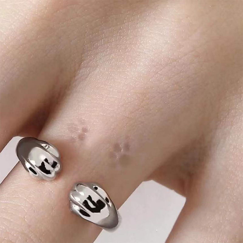 リング レディース 猫 犬 肉球 デザイン 指輪 重ね付け 新作 韓国
