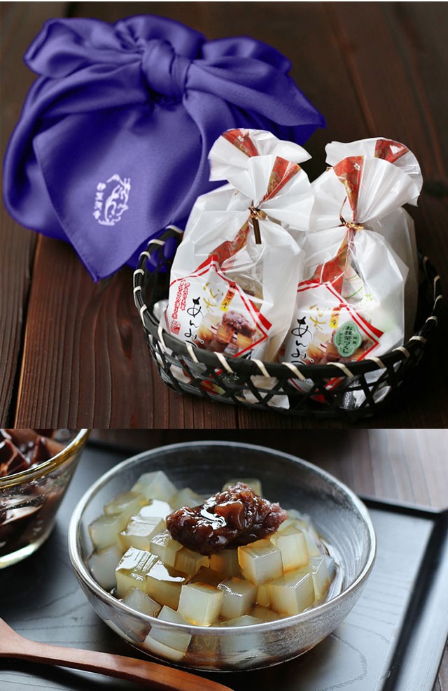 伊豆河童の人気のあんみつを４種類詰め合わせ。