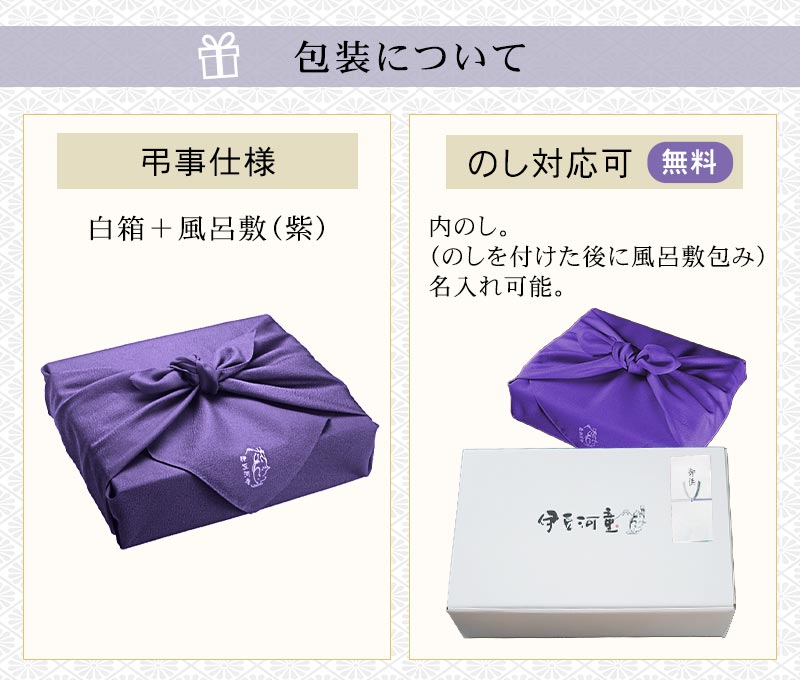 弔事用の包装について　のし対応します
