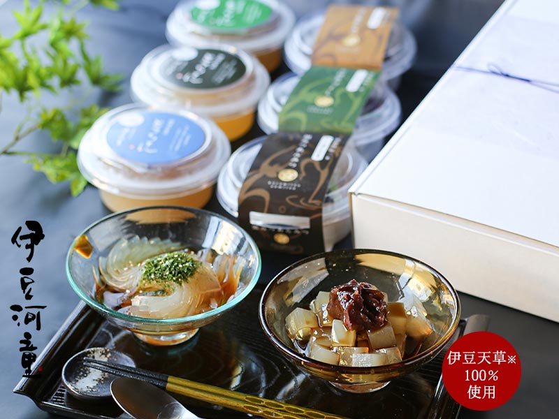 創業明治二年本場伊豆のところてん屋のところてん、あんみつ