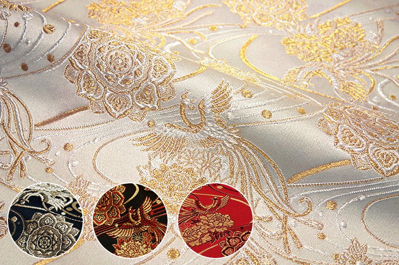 和柄 生地 金襴生地 華文飛翔鳳凰 (全4色) 10cm単位 切り売り : 都香庵