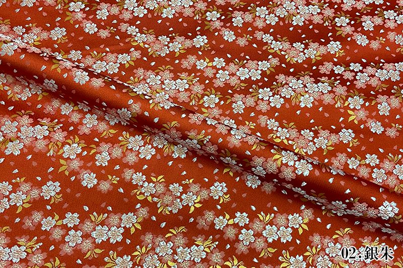 和柄生地 金襴生地 京都西陣織 雅桜 (全2色) 10cm単位 切り売り