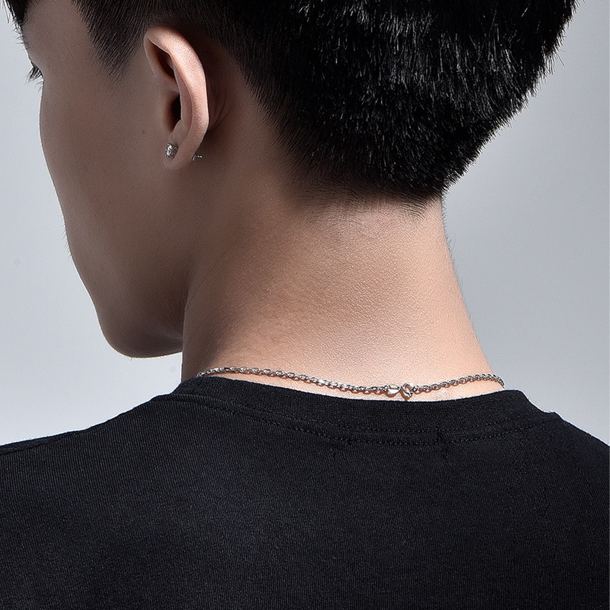 ネックレス あずきチェーン 小豆チェーン 太角 アンカー 4面