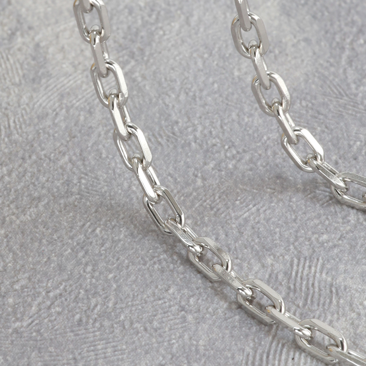 ネックレス あずきチェーン 小豆チェーン 太角 アンカー 4面カット 太