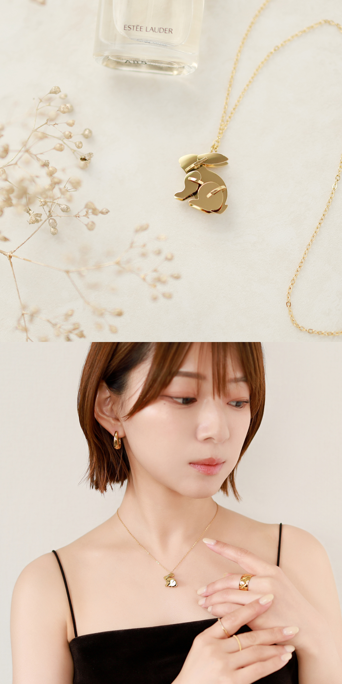 セレニティ・ラビットネックレス ペンダント うさぎ ステンレス 金属