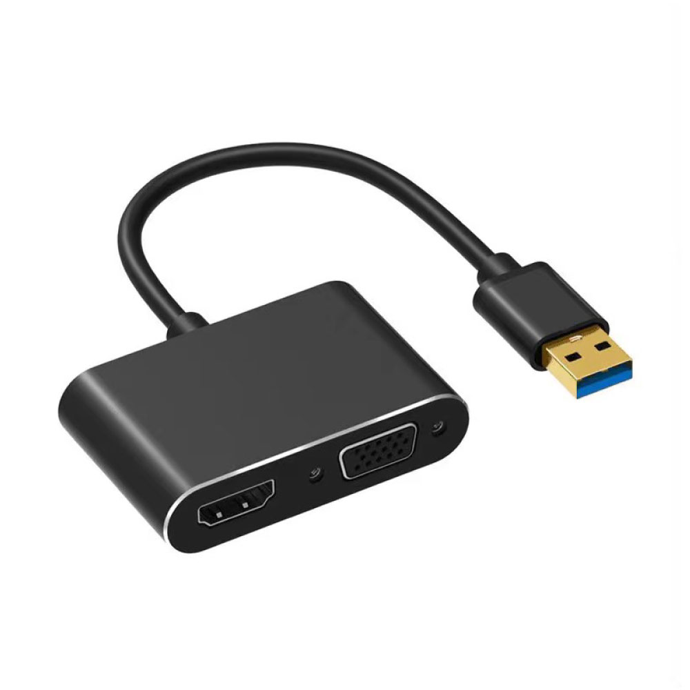 変換アダプタ USB 3.0 to HDMI VGA Windows 10 8 7対応 USB 2in1