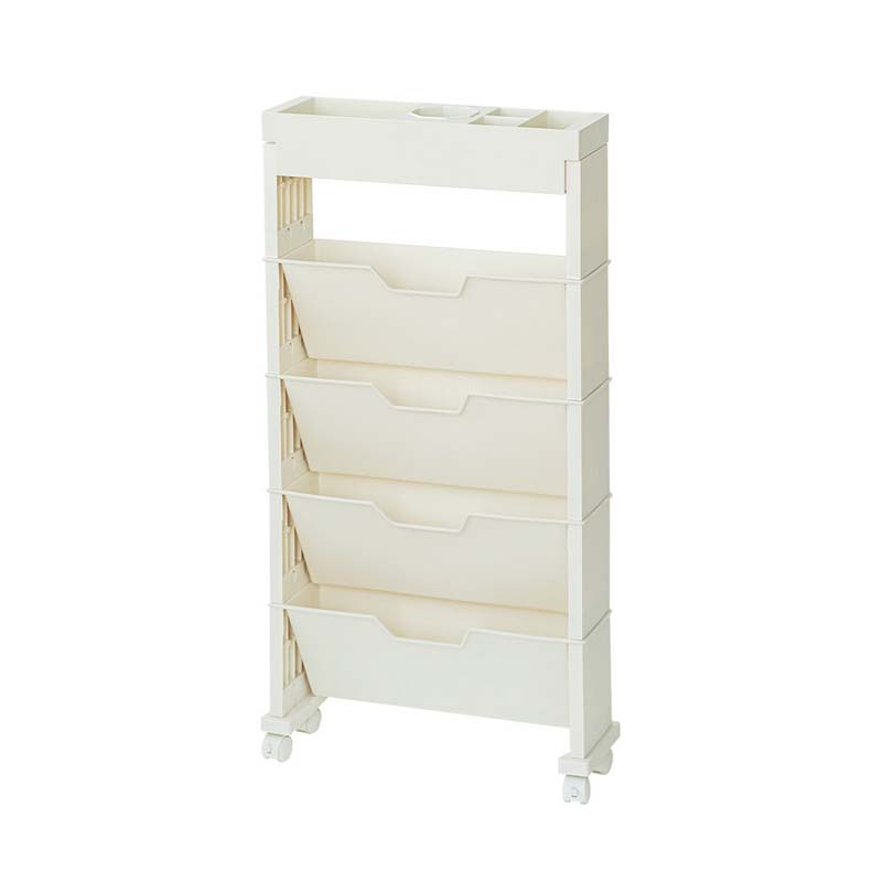 マガジンラック ワゴン キャスター付き おしゃれ スリム 2段 引き出し