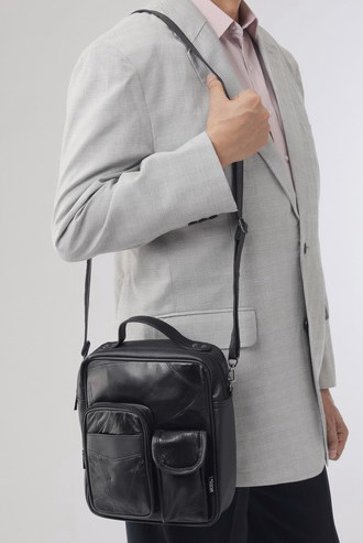 MODS/モッズ ショルダーバッグ メンズ 羊革使いデザインバッグ 縦型