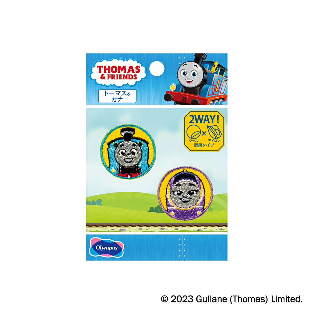 オリムパス　トーマスワッペン　きかんしゃトーマス　THOMAS&amp;FRIENDS　新シリーズ　トーマス＆カナ　C224　各約直径3cm
