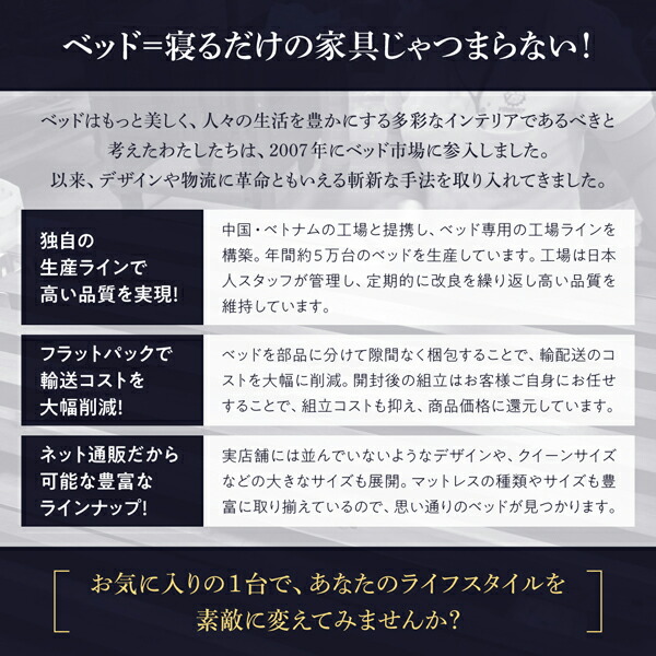 インターネットサイト 棚・コンセント付収納ベッド スタンダードポケットコイルマットレス付き セミダブル 組立設置付