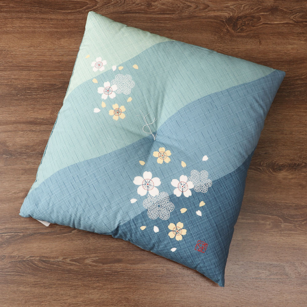 座布団 銘仙判 約55×59cm さくら柄 日本製 単品 1枚 カバーなしで