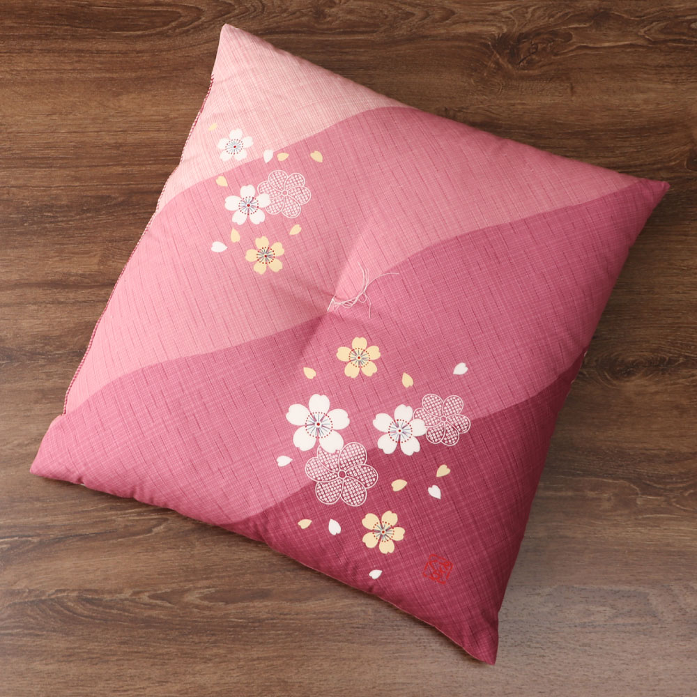 座布団 銘仙判 約55×59cm さくら柄 日本製 単品 1枚 カバーなしで