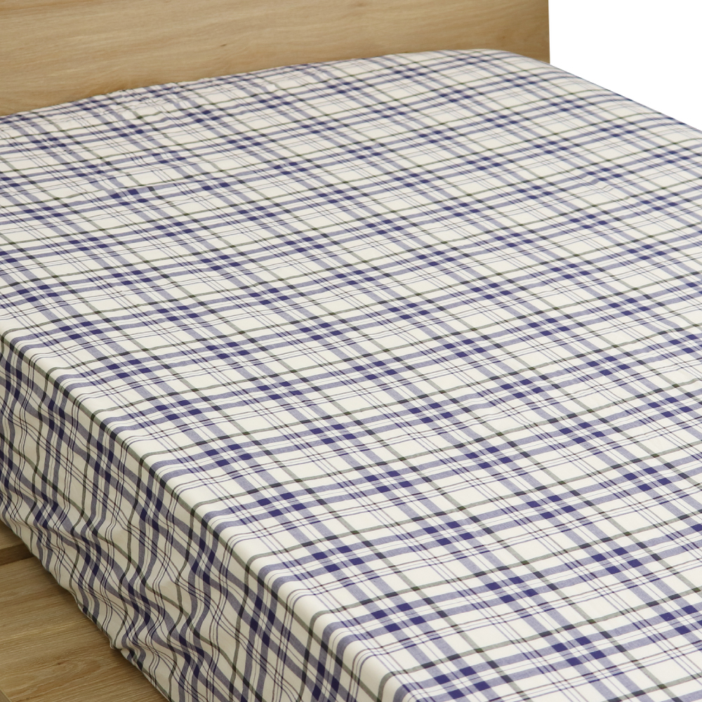 Ralph Lauren セミダブル チェック柄 ボックスシーツ ボックスシーツ セミダブルサイズ 約120×200×38cm 敷布団カバー兼用 綿