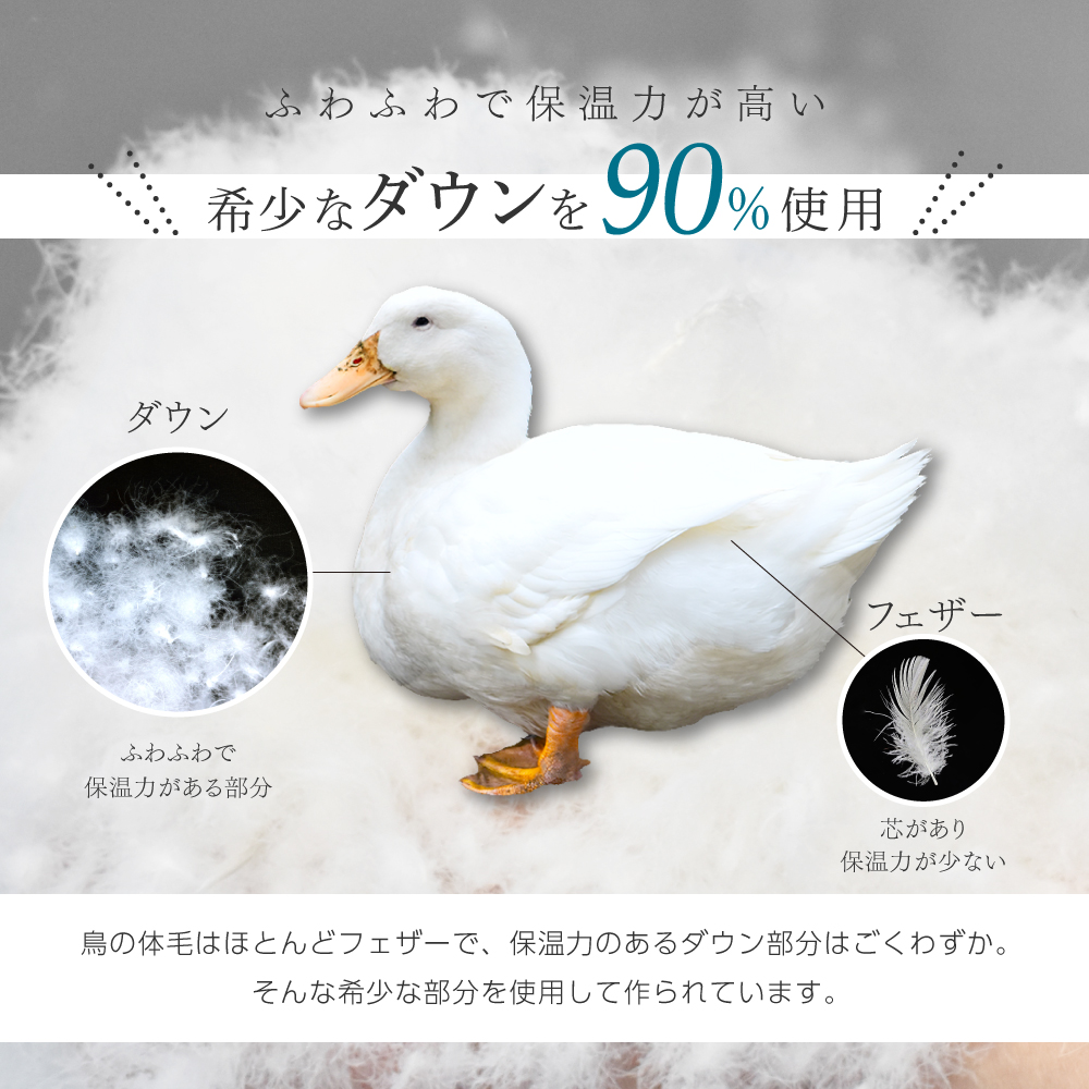 羽毛布団 シングルロングサイズ 約150×210cm ハンガリー産ホワイト