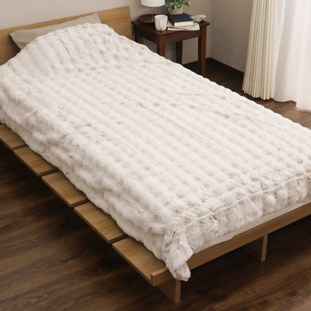 二枚合わせプレミアムタッチ毛布 シングルサイズ 約140×200cm