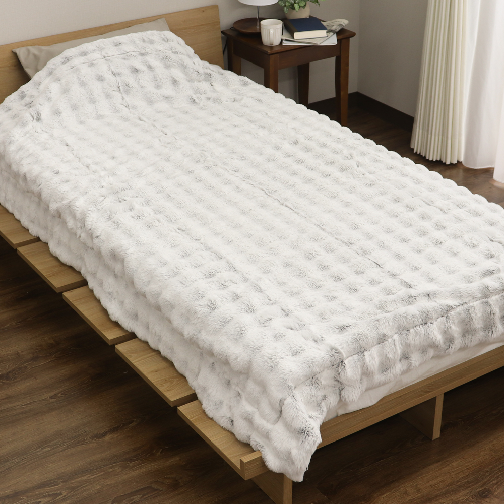 二枚合わせプレミアムタッチ毛布 シングルサイズ 約140×200cm
