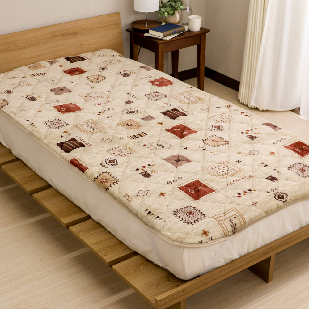 あったか敷きパッド シングルサイズ 約100×200cm フランネル生地 DSP