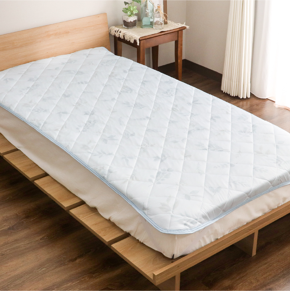 レースキルト接触冷感敷きパッド シングルサイズ 約100×200cm Q-max値