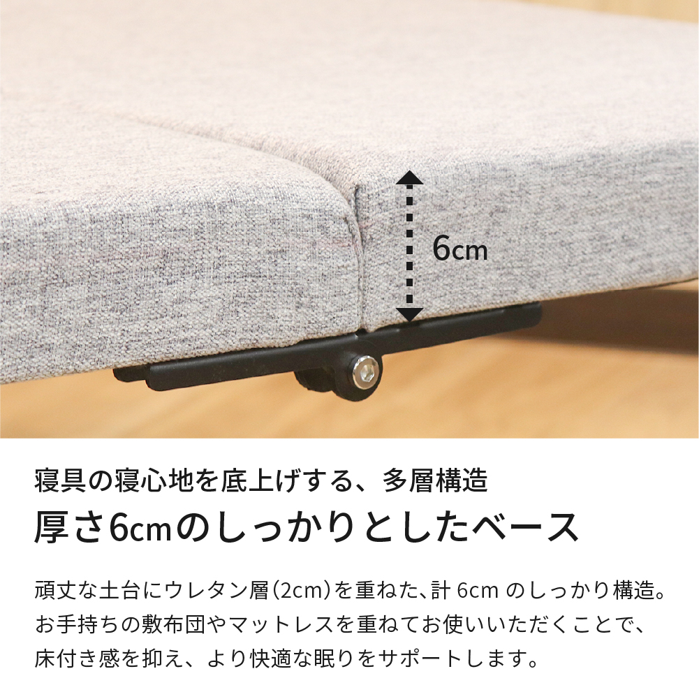 折りたたみベッド 組立不要 シングル 約95×200×35cm 完成品 コンパクト