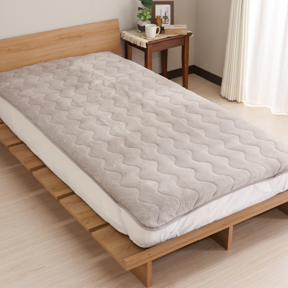 あったか敷きパッド シングルサイズ 100×200cm 長毛フランネルボア