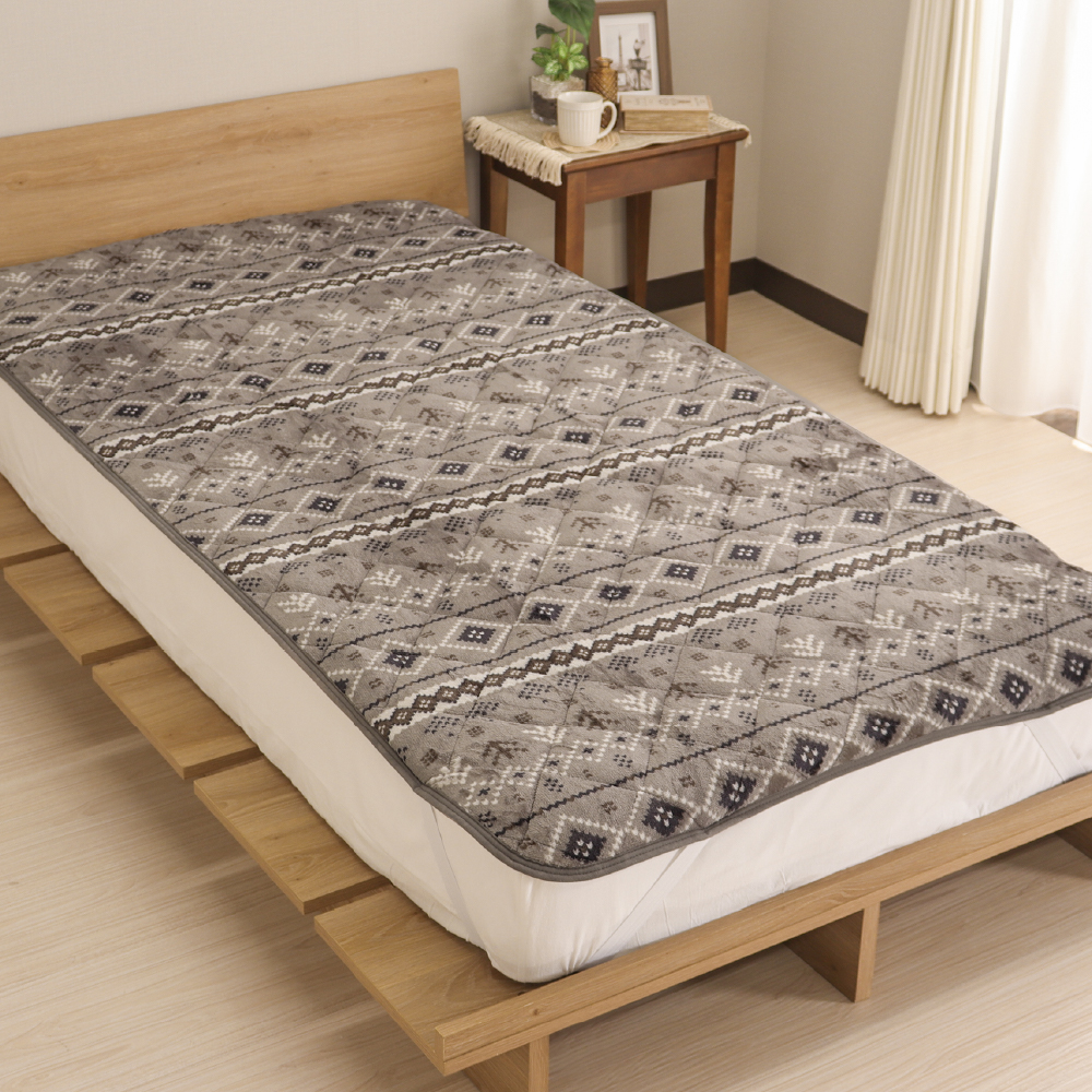 あったか敷きパッド シングルサイズ 約100×200cm フランネル 薄手