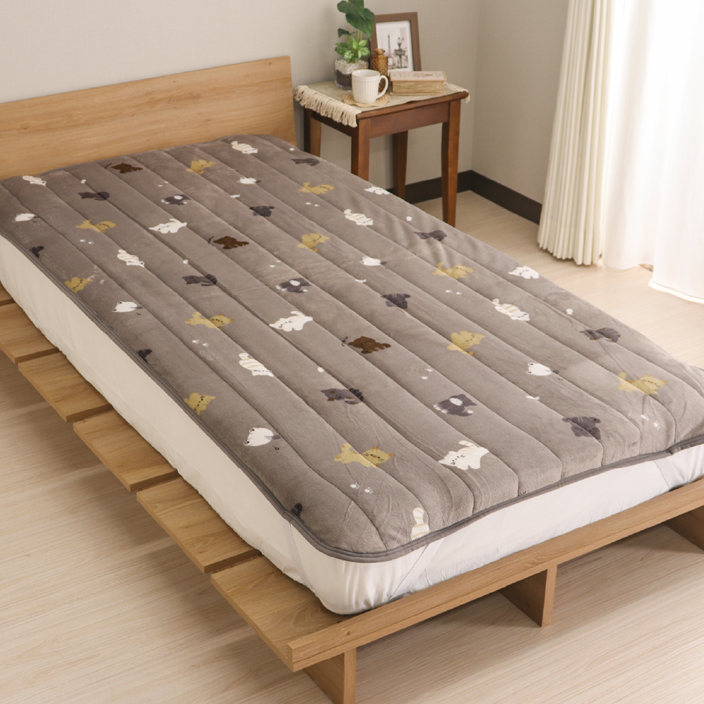 あったか敷きパッド シングルサイズ 約100×200cm フランネル 薄手