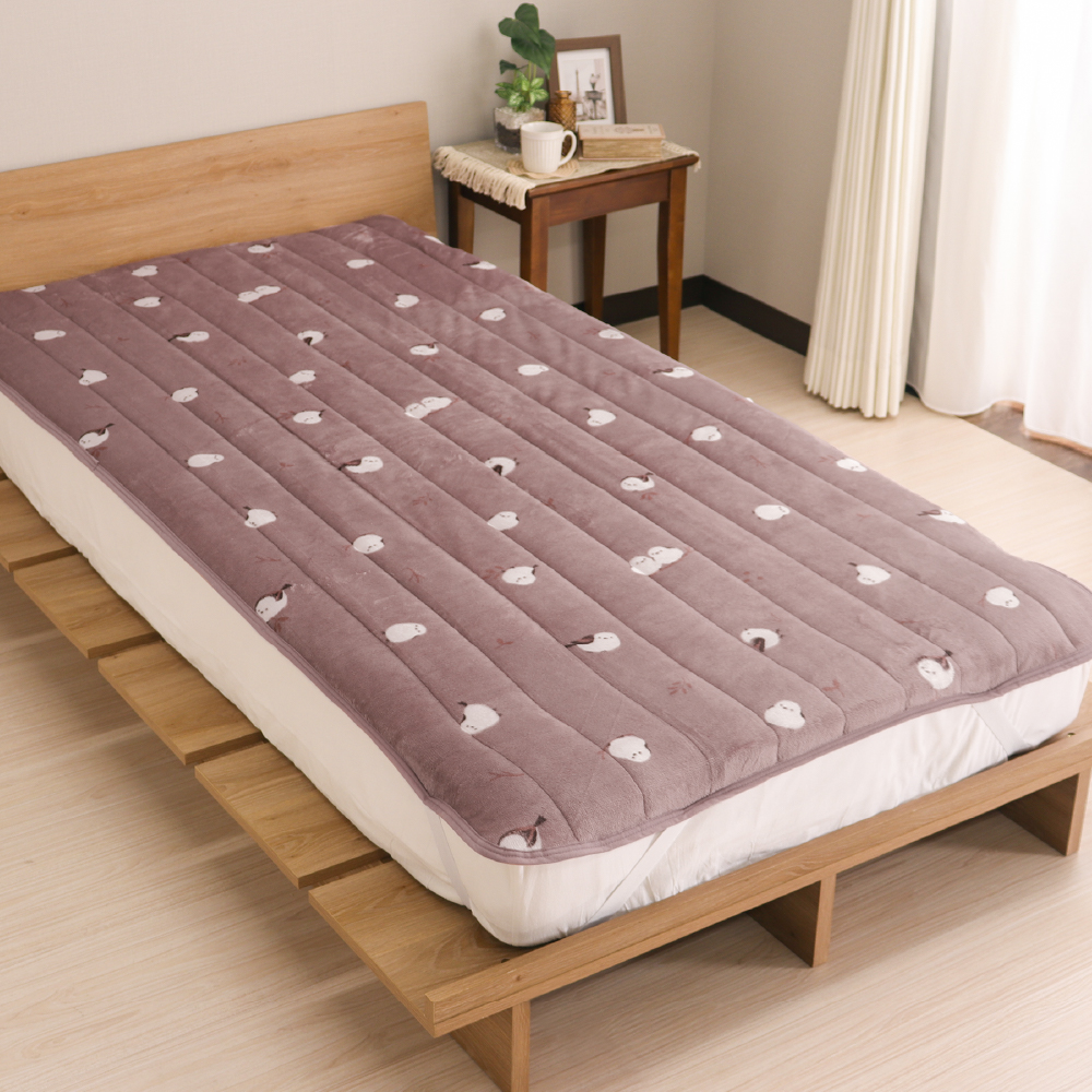 あったか敷きパッド シングルサイズ 約100×200cm フランネル 薄手