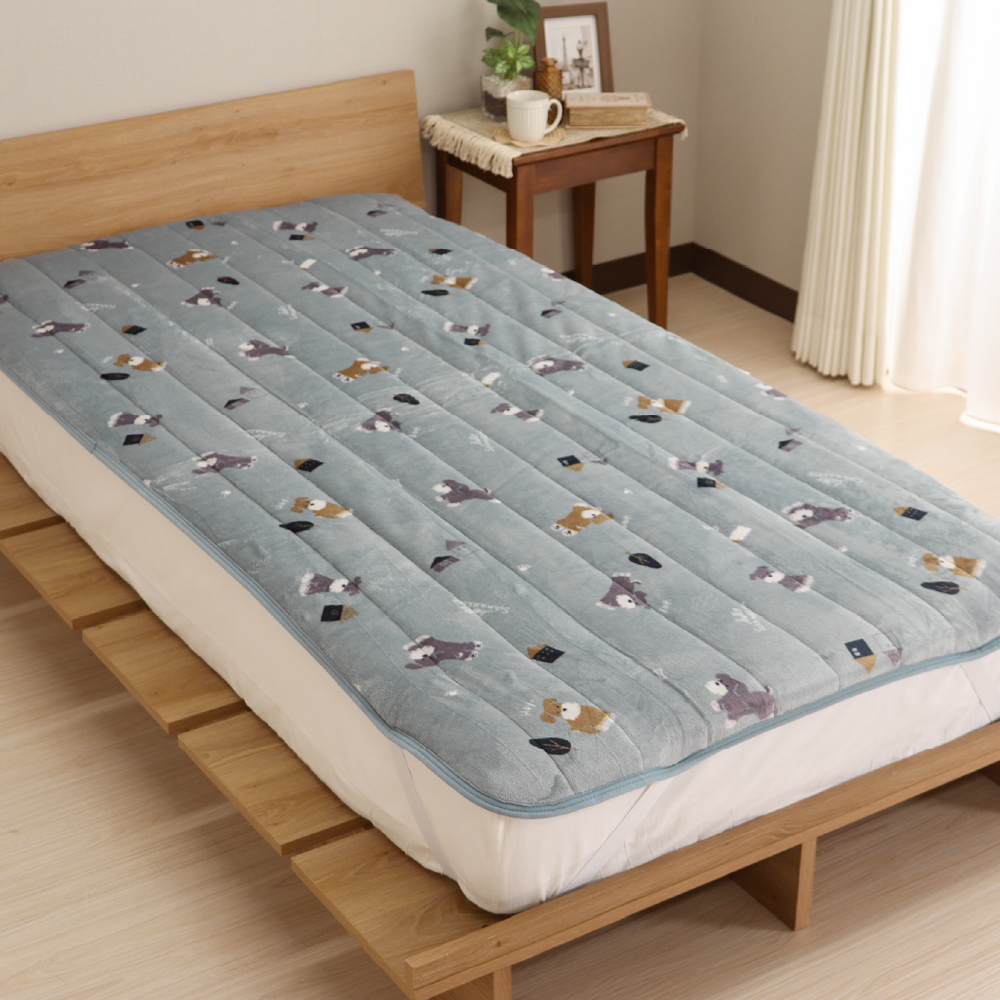 あったか敷きパッド シングルサイズ 約100×200cm フランネル 薄手
