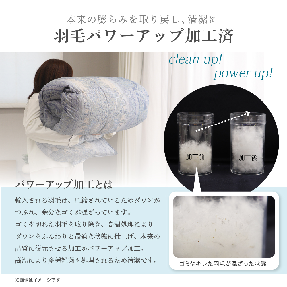 羽毛布団 シングルロングサイズ 150×210cm ポーランド産ホワイトダック